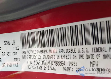 2015 Jeep Cherokee Limited из США, поврежденный, VIN 1C4PJMDS0FW790064